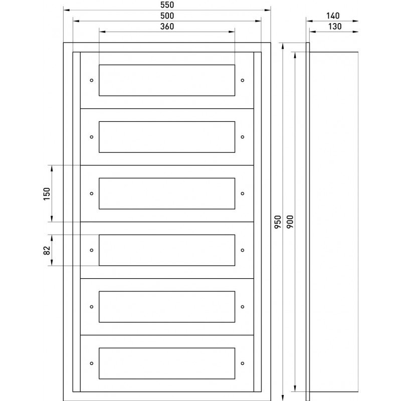 Корпус металевий e.mbox.industrial.w.120z IP41, що вбудовується, на 120 модулів