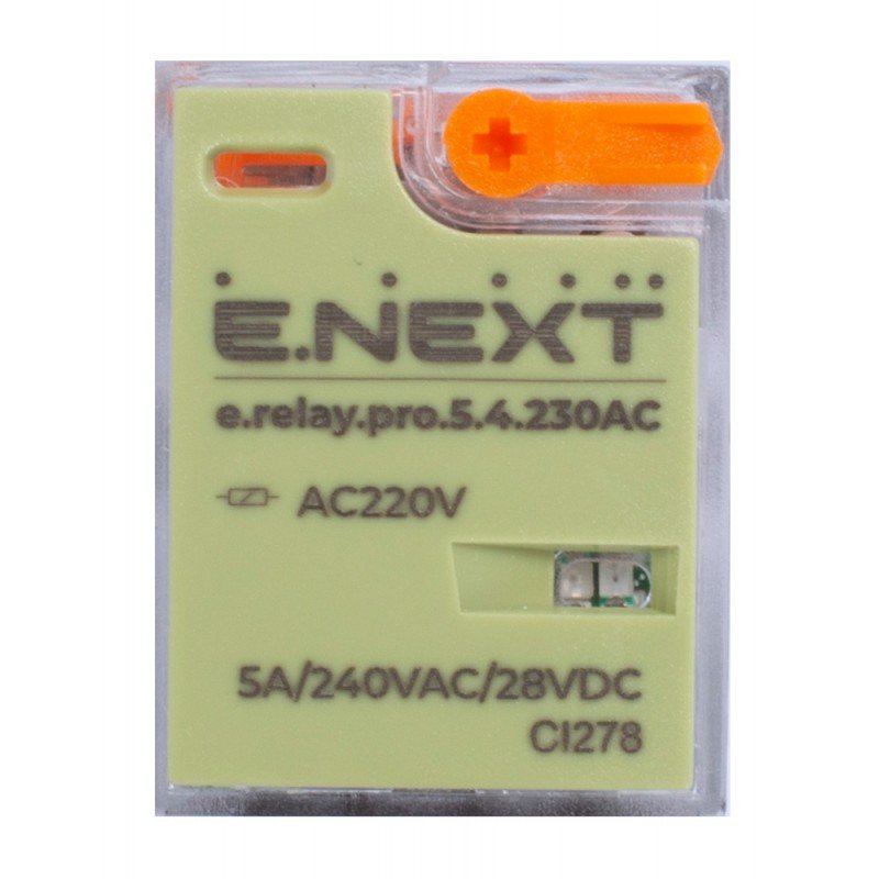 Реле проміжне e.relay.pro.5.4.230AC, 5А, 4 групи контактів, котушка 230В АC