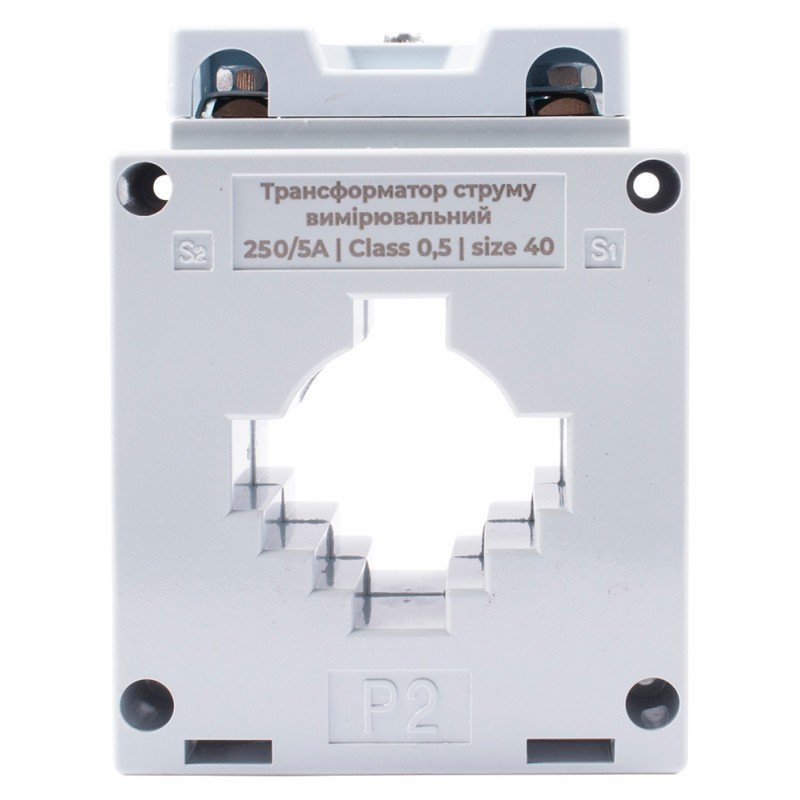 Трансформатор струму вимірювальний e.trans.stand.200.5.40, 200/5 А, клас 0,5, габарит 40