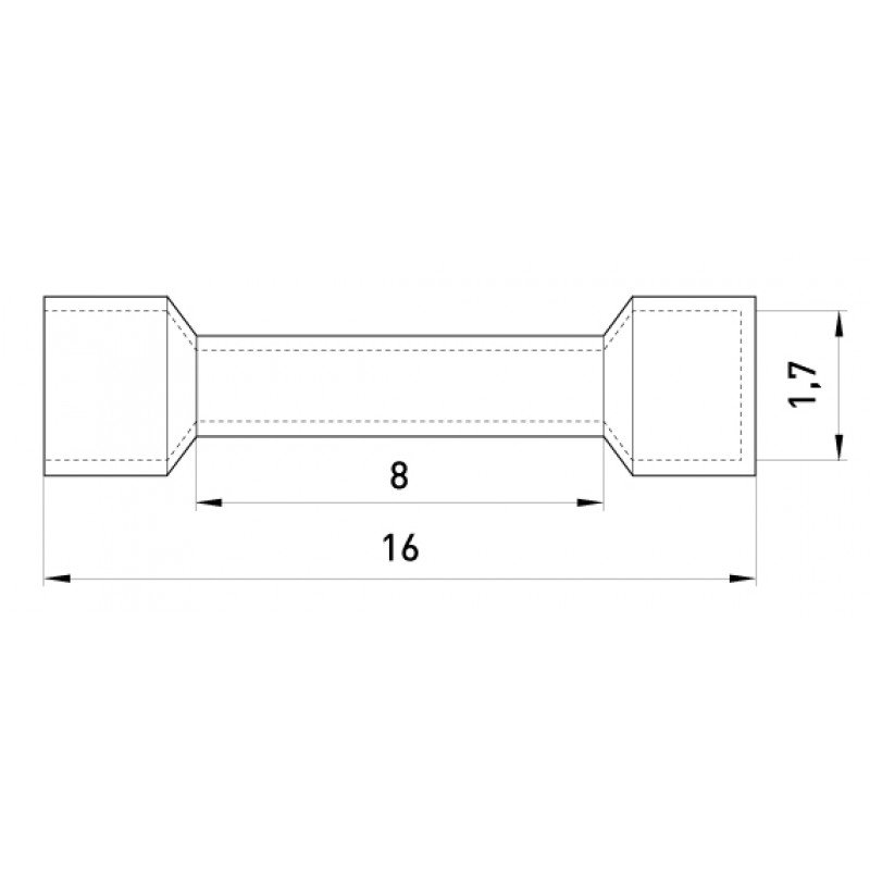 Гільза з'єднувальна ізольована e.splice.stand.rvt.1.blue 0,5-1,5 кв.мм, синя