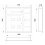 Щит поверховий ЩЭ-4ст-01 під чотири однофазних лічильника, внутрішній