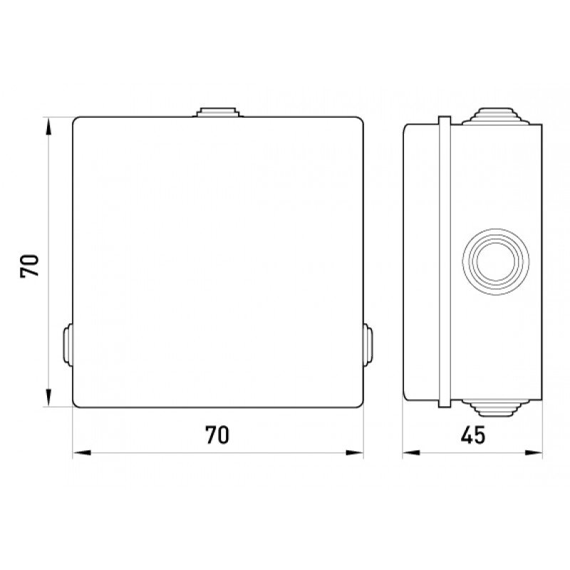 Коробка розподільча e.db.stand.700.70.70.42 70х70х42мм зовнішня