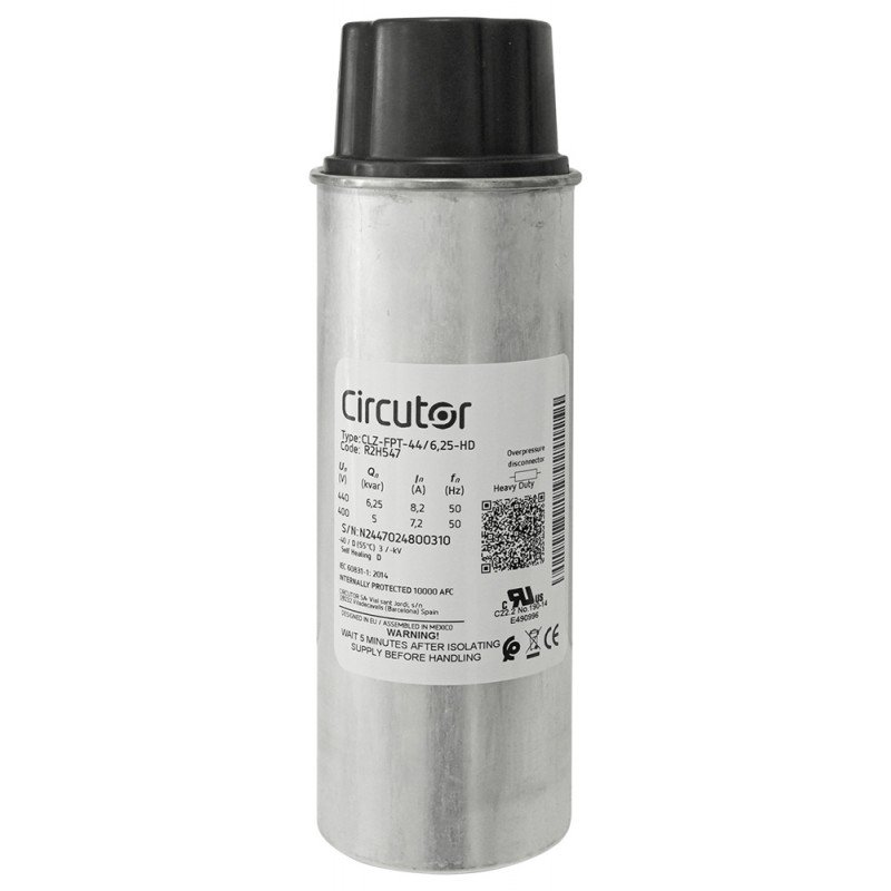 Конденсатор CLZ-FPT-44/6,25-HD 5кВАр, 400В (6.25кВАр 440В) трифазний самовідновлювальний циліндричний
