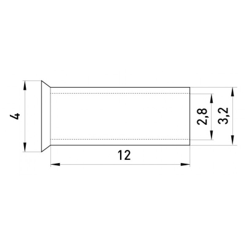 Неізольований наконечник e.terminal.stand.en.4.12 4,0 кв.мм, L=12 мм