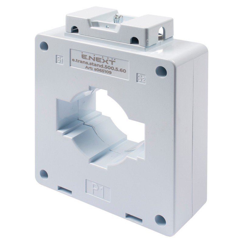 Трансформатор струму вимірювальний e.trans.stand.500.5.60, 500/5 А, клас 0,5, габарит 60