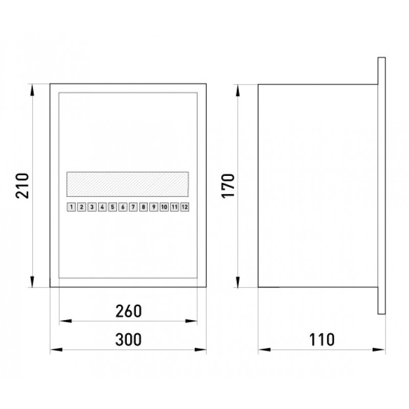 Корпус e.mbox.stand.w.12.z металевий, під 12 мод., що вбудовується, з замком