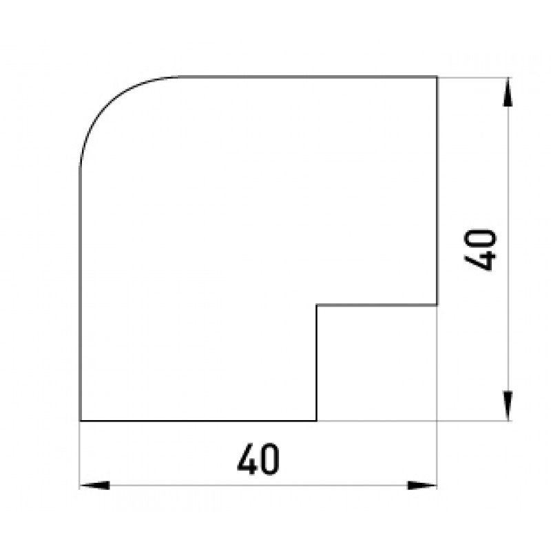 Плоский кут e.trunking.blend.angle.stand.40.16 для короба 40х16мм