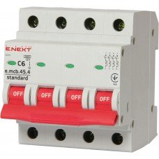 Модульний автоматичний вимикач e.mcb.stand.45.4.C6, 4р, 6А, C, 4,5 кА