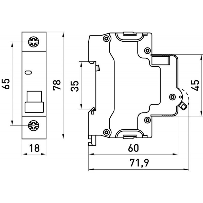 Модульний автоматичний вимикач e.mcb.stand.60.1.C4, 1р, 4А, C, 6кА