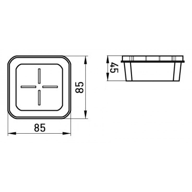 Коробка розподільча пластикова e.db.stand.85.85.45 цегла/бетон