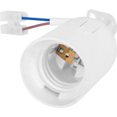 Патрон пластиковий підвісний e.lamp socket pendant..E27.pl.white, Е27, з кабелем 15см та клемною колодкою, білий