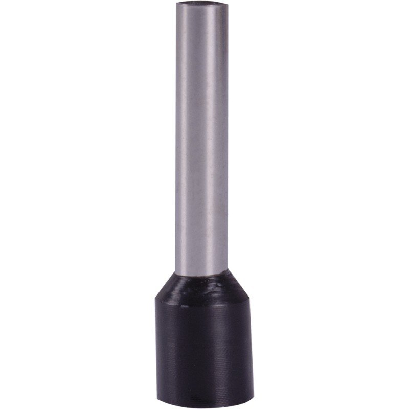 Ізольований наконечник втулковий e.terminal.stand.e4018.black 4,0 кв.мм, чорний, 100шт