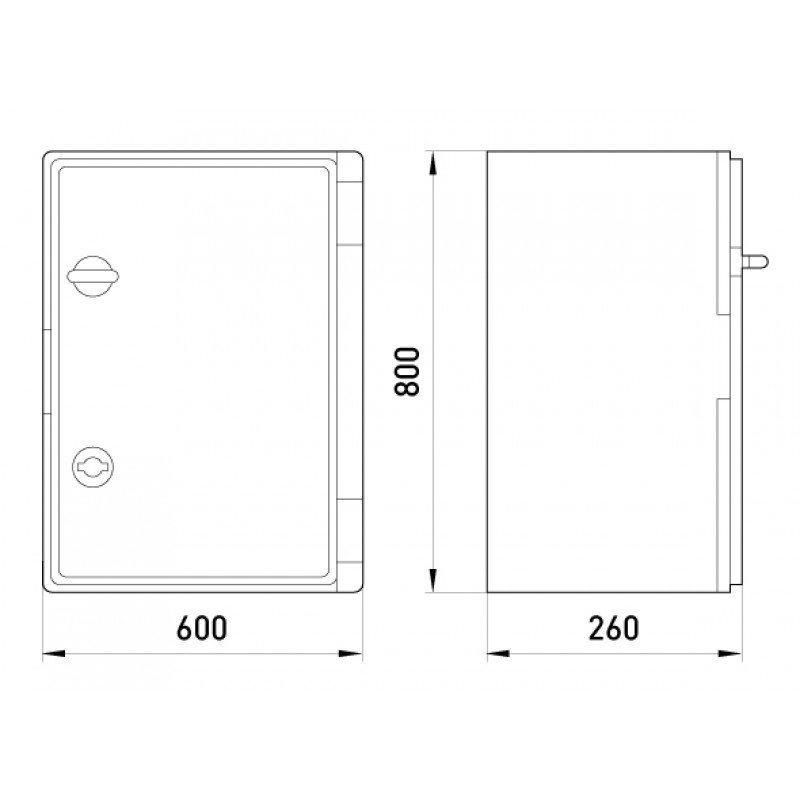 Корпус удароміцний з АБС-пластика e.plbox.600.800.260.tr, 600х800х260мм, IP65 з прозорими дверцятами