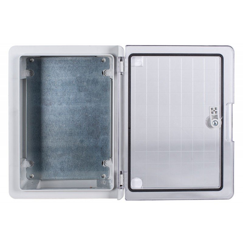 Корпус з ABS-пластику e.plbox.pro.p.33.25.14.tr з прозорими дверцятами 330x250x140мм ІР65