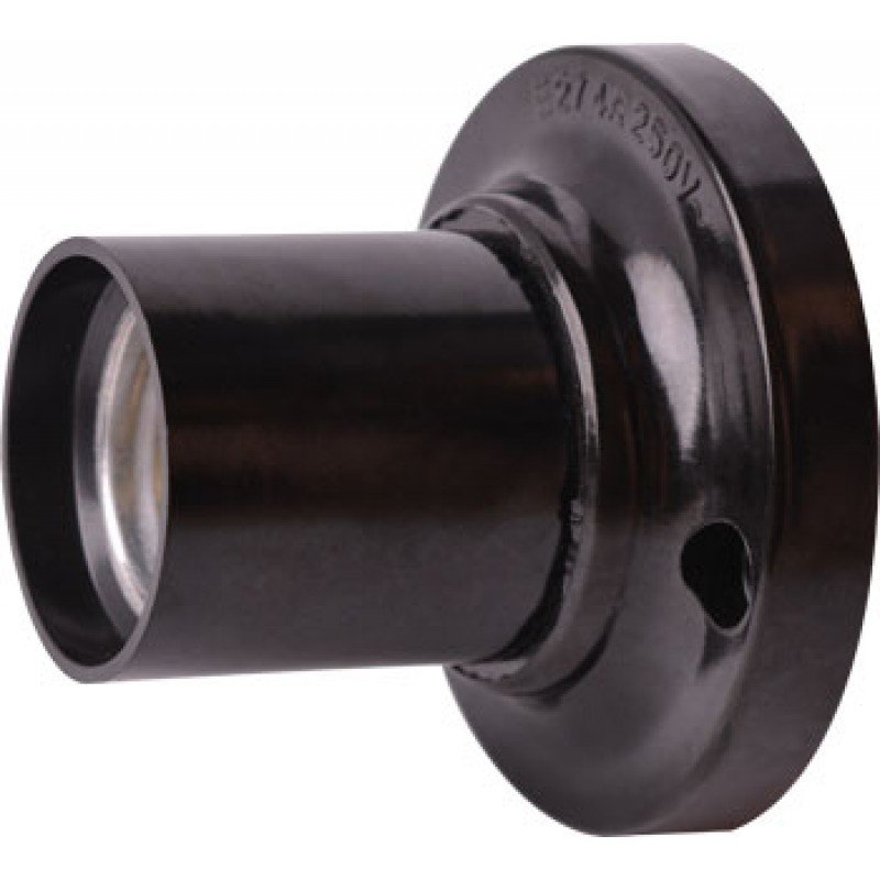 Патрон бакелітовий e.lamp socket wall side.E27.bk.black, настінний Е27, чорний