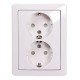 Комплект e.lux.1232L.2gz.white розетки подвійної з з/к SHUKO , білий