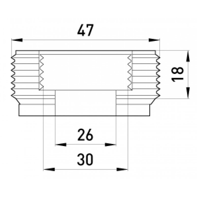 Перехідник металевий e.industrial.pipe.thread.bts.1-1/2".1", різьбовий, з 1-1/2" на 1"