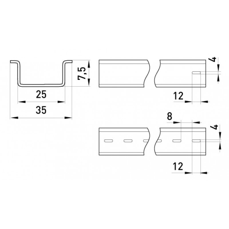 DIN-рейка e.din.stand.rail.102, 1м