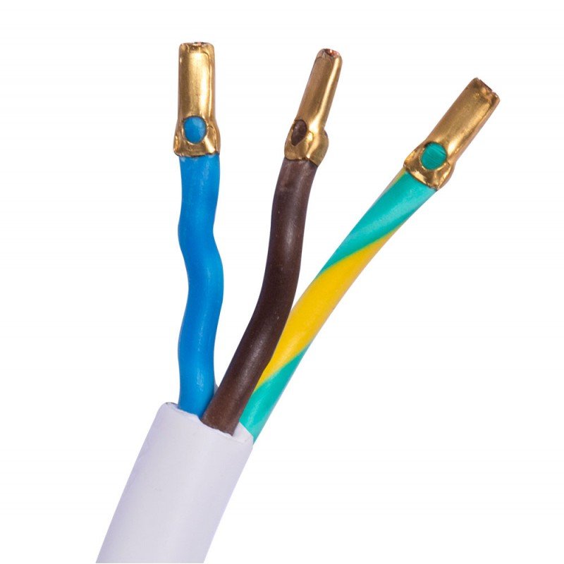 Шнур з вилкою e.wire.plug.white.1,5, 3х1,5, 1,2м, білий