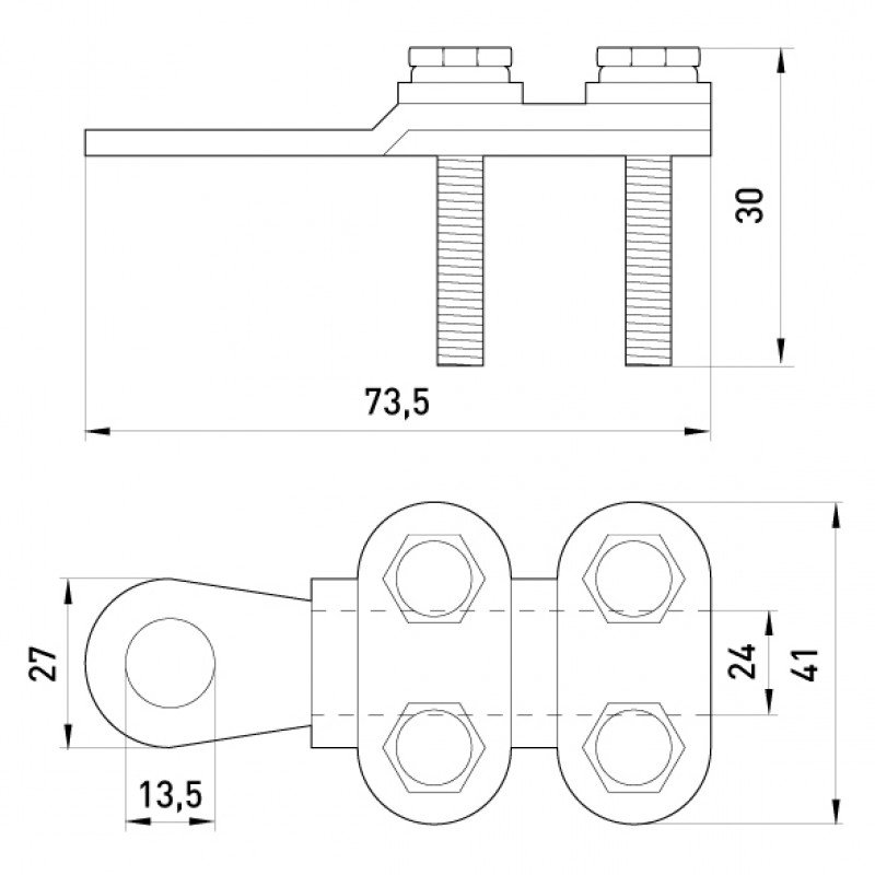 Наконечник кабельний e.end.stand.clamp.150.185 на гвинтах