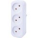 Трійник побутовий e.socket.003.10.2, 3 гнізда, 2P, 10А, без заземлення