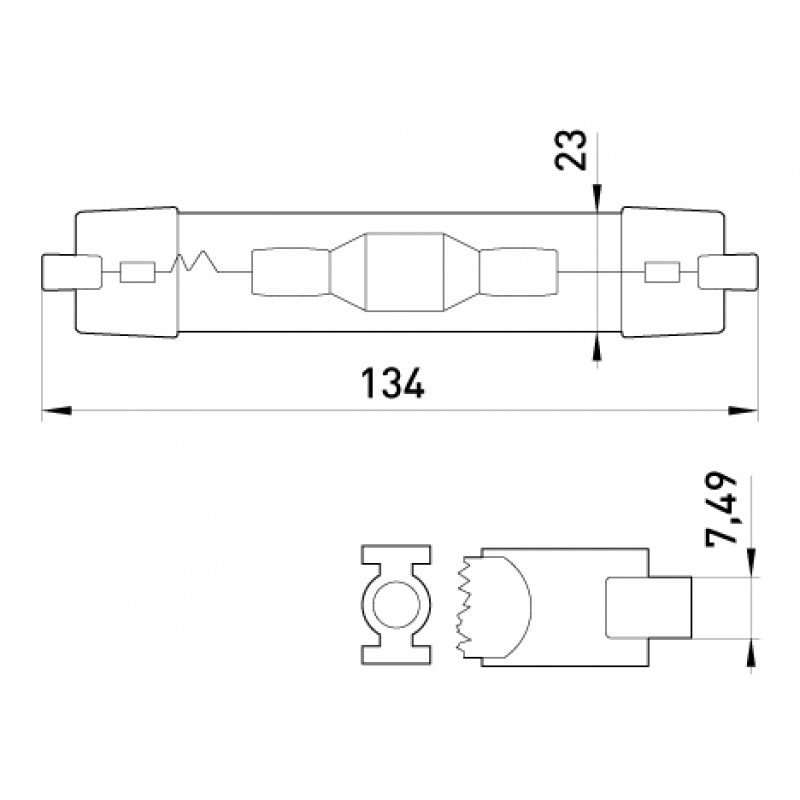 Лампа метало-галогенова e.lamp.mhl.rх7s.150, патрон rх7s, 150Вт