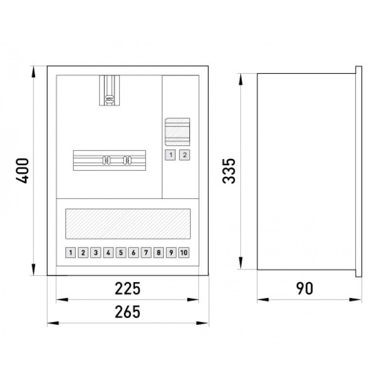 Корпус e.mbox.stand.w.f1.10.z.e металевий, під 1-ф. електронний лічильник, 10 мод., що вбудовується, з замком