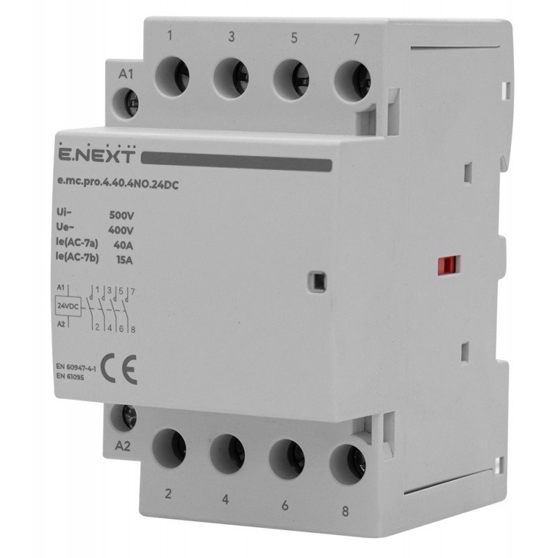 Модульний контактор e.mc.pro.4.40.4NO.24DC, 4р, 40А, 4NO, 24В