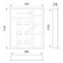 Щит поверховий ЩЭ-6ст-02 під шість однофазних лічильників, внутрішній