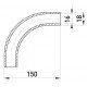 Кутовий з'єднувач металевий e.industrial.pipe.angle.1/2" без різьби, 90 град.