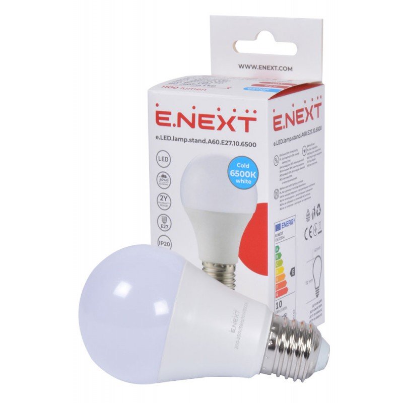 Лампа світлодіодна e.LED.lamp.stand.A60.E27.7.6500, 7Вт, 6500К 110лм/Вт