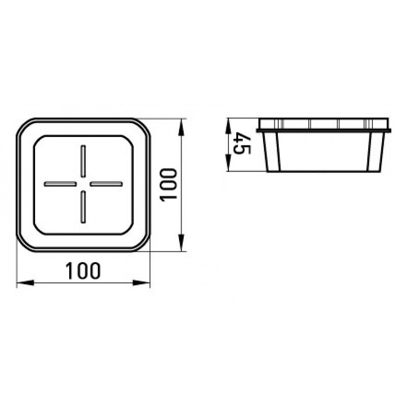 Коробка розподільча пластикова e.db.stand.100.100.45 цегла/бетон