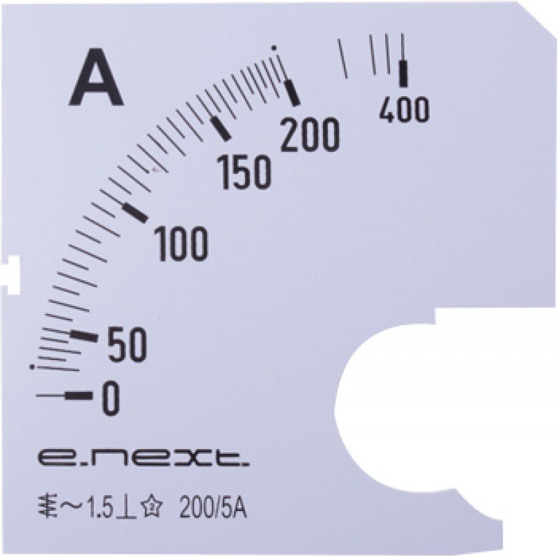 Шкала до амперметра щитового e.meter72.a200.scale АС 200А 72х72мм