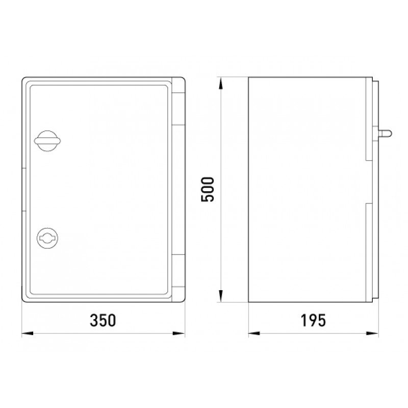 Корпус удароміцний з АБС-пластика e.plbox.350.500.195.tr, 350х500х195мм, IP65 з прозорими дверцятами