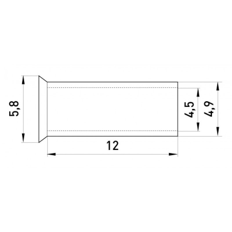 Неізольований наконечник e.terminal.stand.en.10.12 10,0 кв.мм, L=12 мм