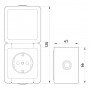 Розетка одинарна з перемикачем e.dew.1237.gr.blister з з/к, для зовнішнього монтажу, IP 44, в блістерній упаковці
