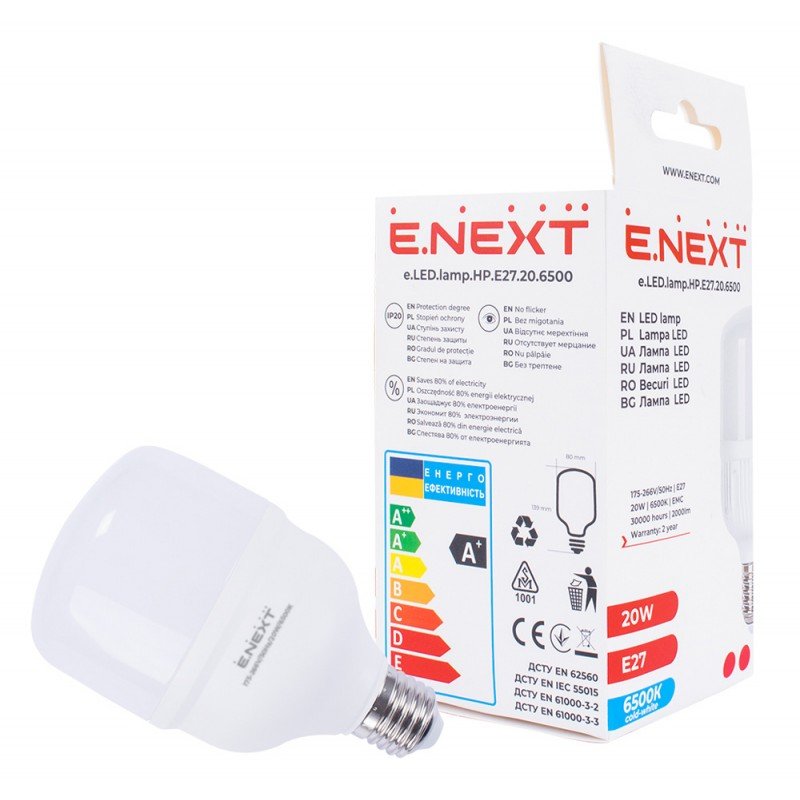 Лампа світлодіодна e.LED.lamp.HP.E27.20.6500, 20Вт, 6500К