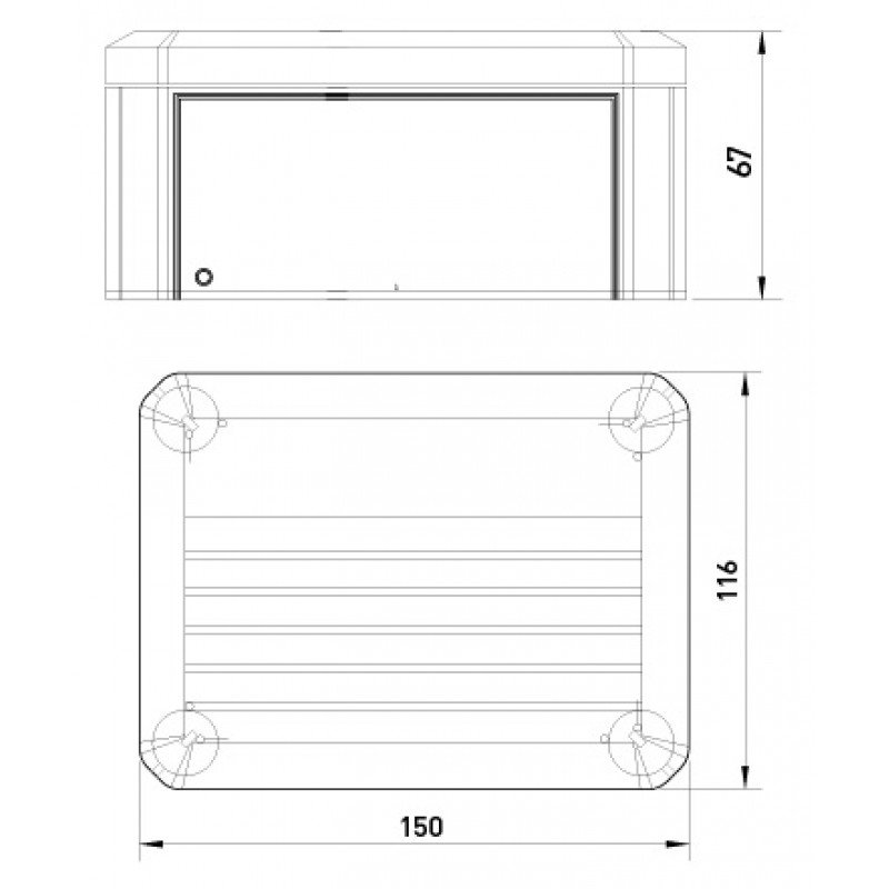 Коробка розподільча Obo Bettermann T 100 OE, 150х116х67, IP 66, світлосіра, без отвору для введення