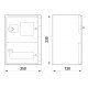 Корпус удароміцний з АБС-пластика e.plbox.250.330.130.1f.2m.blank, 250х330х130мм, IP65 з панеллю під 1- фазний лічильник та 2 модулі