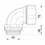 Ввід кутовий e.met.angle.stand.sldx.38 для металорукава 38мм(1.1/2")