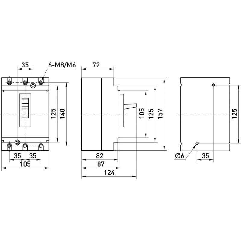 Силовий автоматичний вимикач e.industrial.ukm.100R.80 з регулюванням, 3р, 80А
