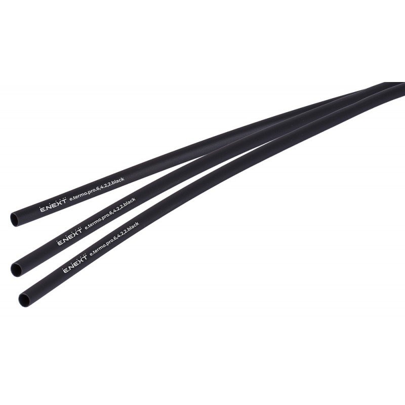Термоусаджувальна трубка з клейовим шаром e.termo.pro.6,4.2,2.black, 6,4/2,2, 1м, чорна