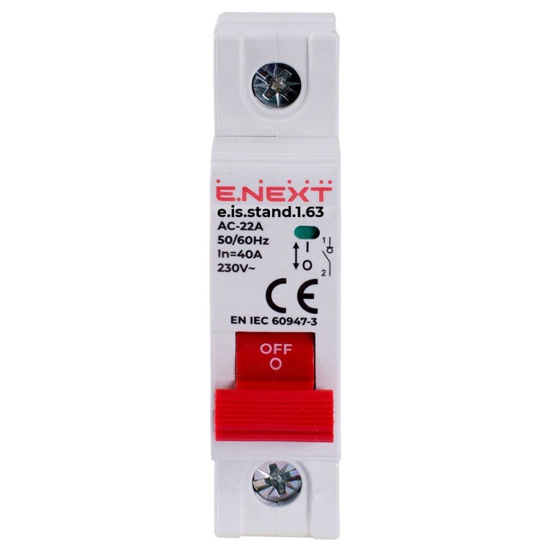 Вимикач навантаження на DIN-рейку e.is.stand.1.63, 1р, 63А