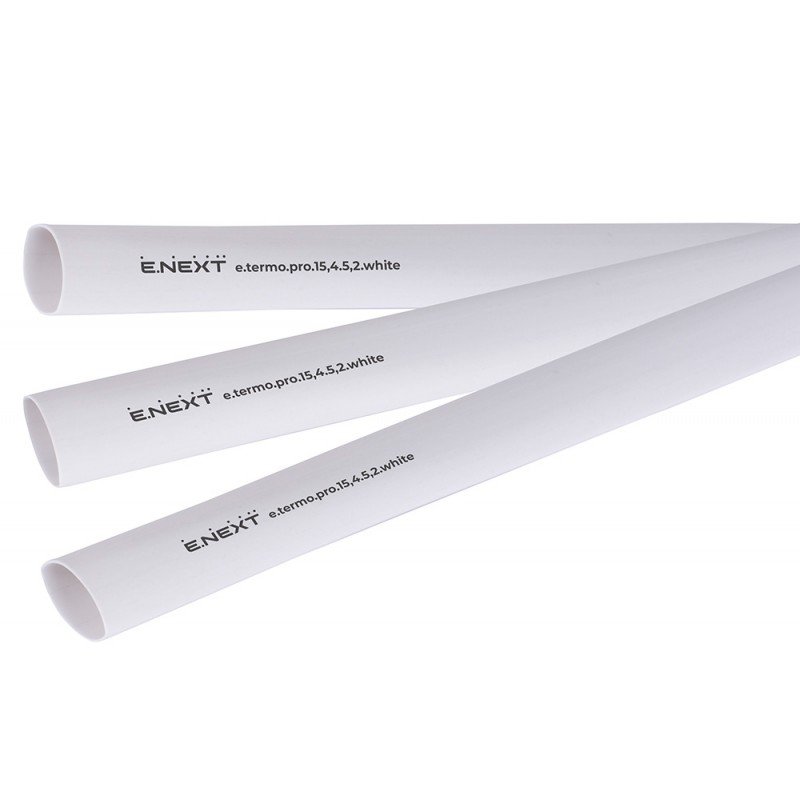 Термоусаджувальна трубка з клейовим шаром e.termo.pro.15,4.5,2.white, 15,4/5,2, 1м, біла