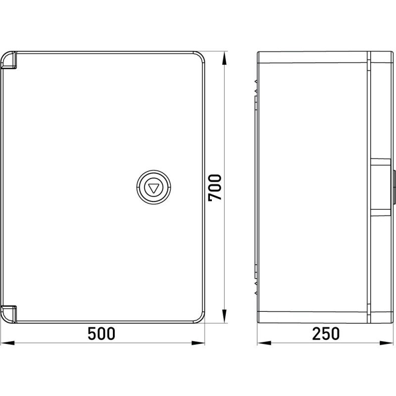 Корпус з ABS-пластику e.plbox.pro.p.70.50.25 з непрозорими дверцятами 700x500x250мм ІР65