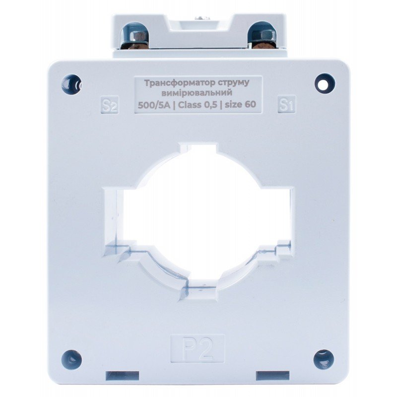 Трансформатор струму вимірювальний e.trans.stand.500.5.60, 500/5 А, клас 0,5, габарит 60