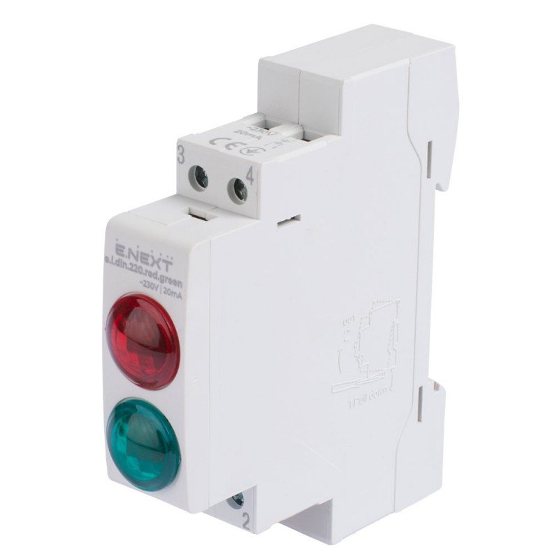 Індикатор на DIN-рейку e.i.din.220.red.green, червоно-зелений