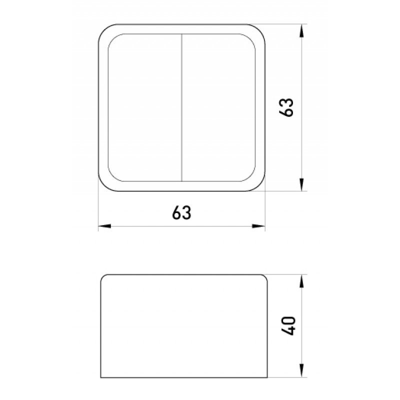 Вимикач двоклавішний e.touch.1112.w.blister для зовнішнього монтажу, білий, в блістерній упаковці