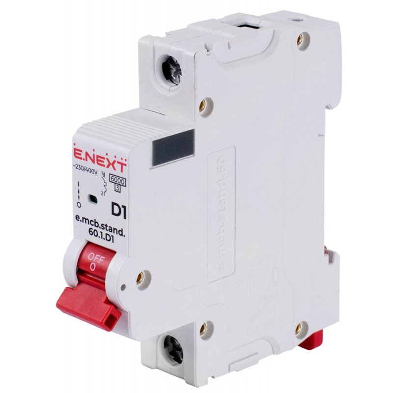 Модульний автоматичний вимикач e.mcb.stand.60.1.D1, 1р, 1А, D, 6кА