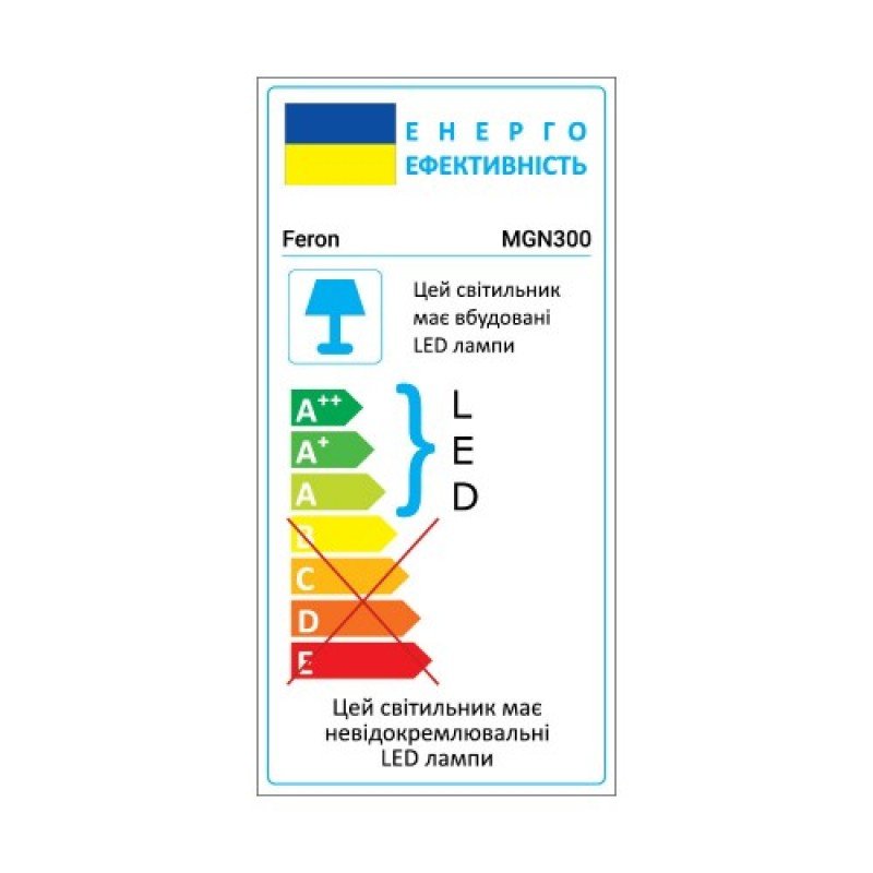 Магнітний трековий світильник Feron MGN300 12W чорний